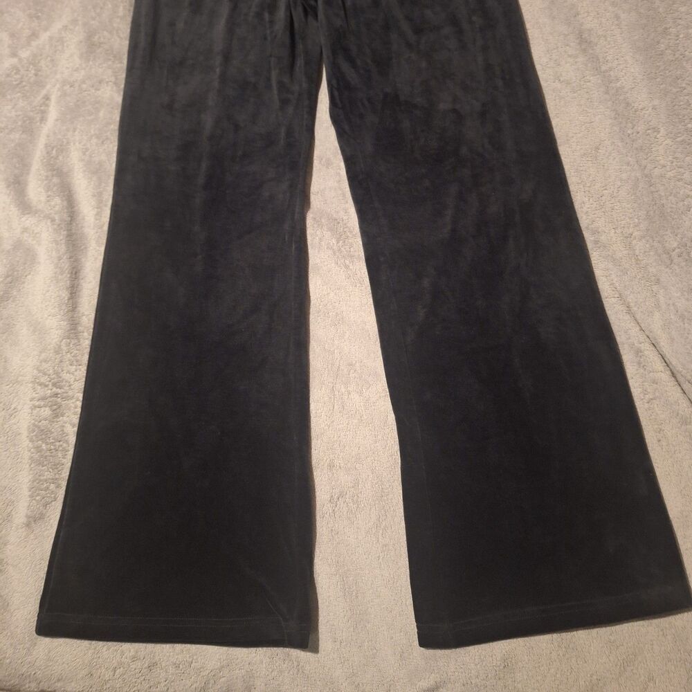 TRUE RELIGION-Velour Women XS Joggers-Black Velvet Sweatpants-Straight Leg - Picture 3 of 11